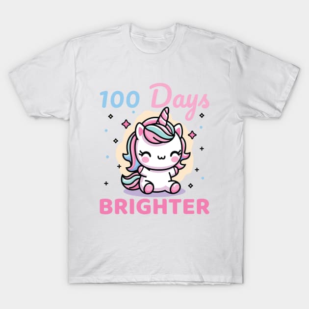 100 Days Brighter 100th Day of School T-Shirt by JS Arts